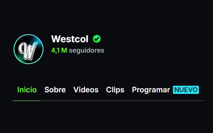 Captura del canal de Westcol en Kick con 4,1 millones de seguidores